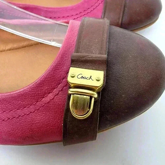 Coach Delphine Soft Leather Slip-on Buckle Ballet Flats - 8 - Picture 7 of 11